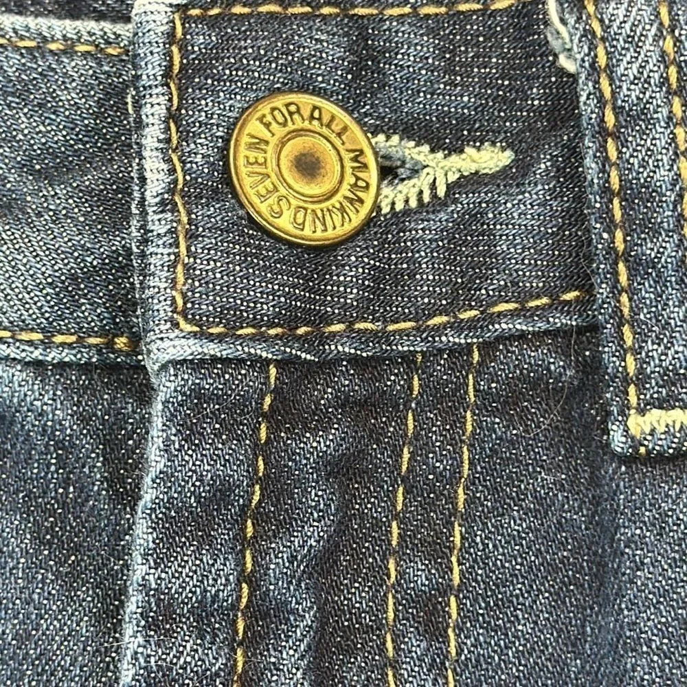 7 For All Mankind Slimmy Straight Leg Jeans Blue Size 12 Preppy Streetwear